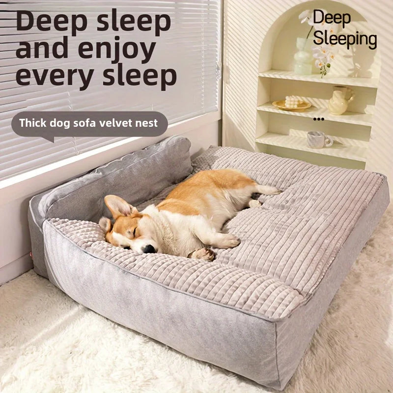 Cozy Plush Pet Bed With Non-Slip Base Design