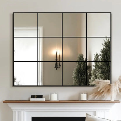 Modern Windowpane Grid Wall Mirror