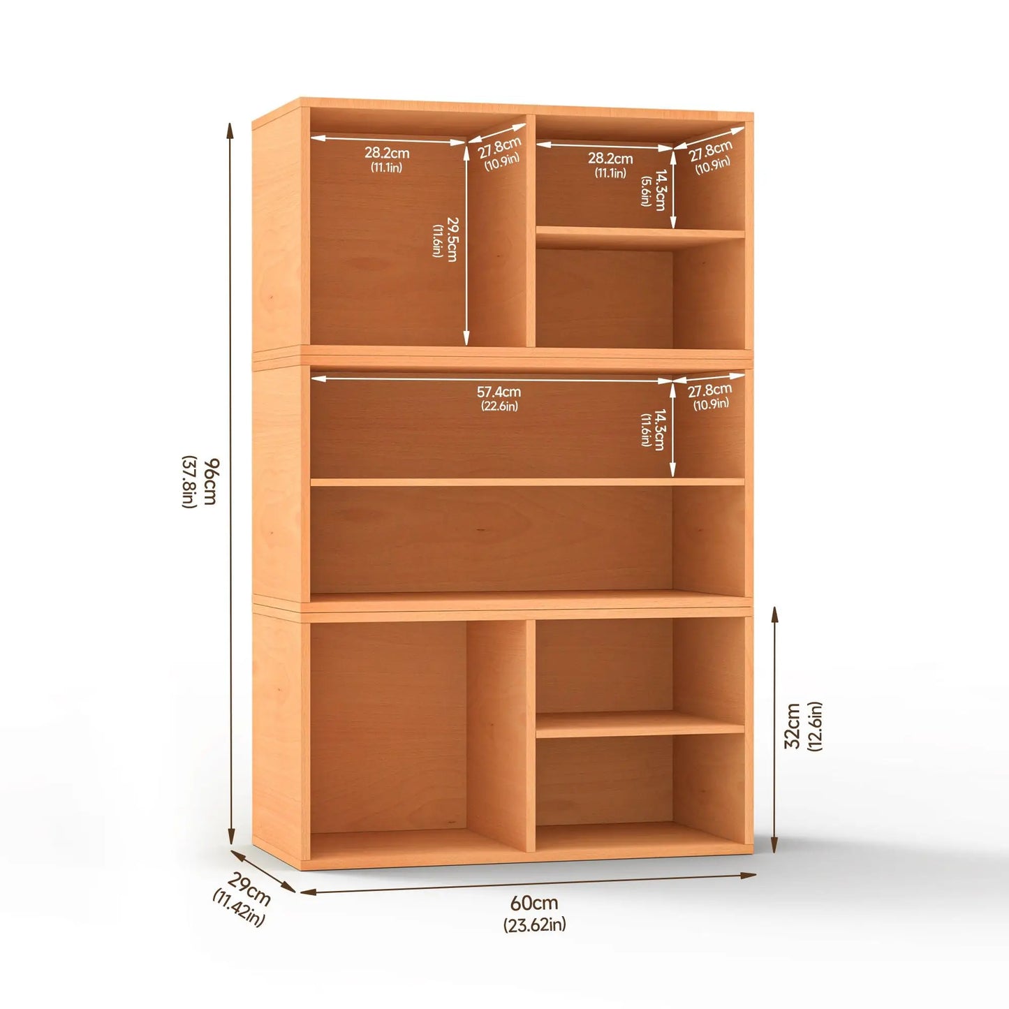 Mid Century Modular Storage Bookcase Cube
