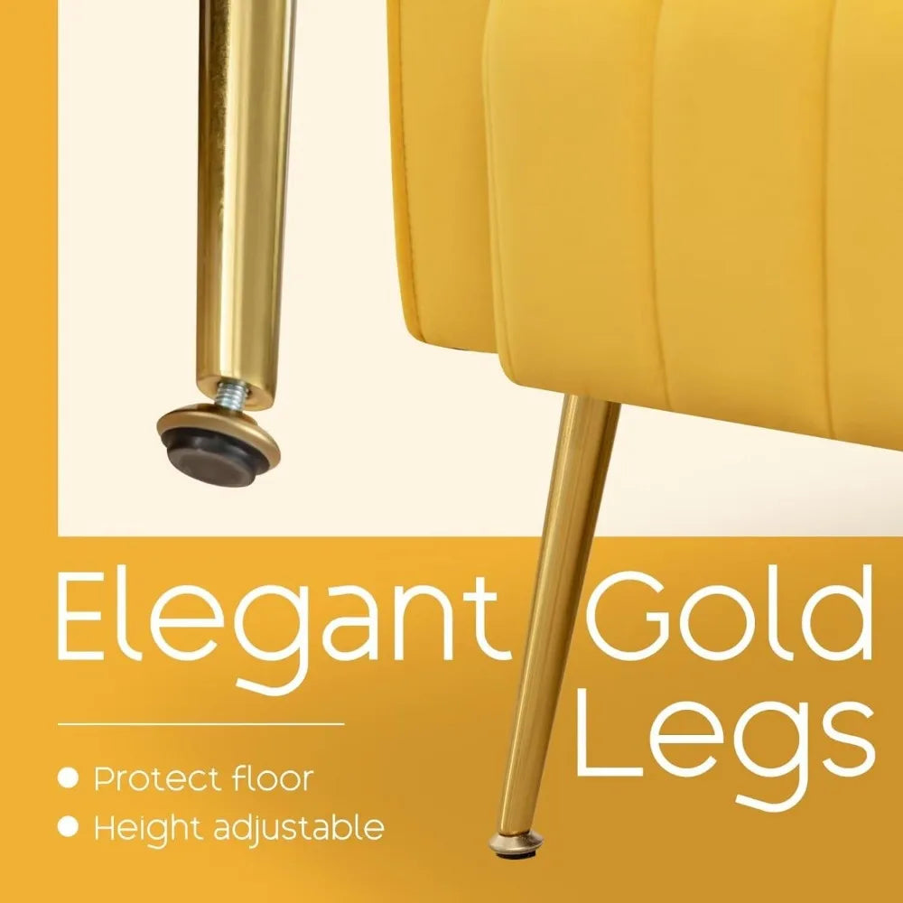 Velvet Wingback Accent Chair With Sculpted Comfort