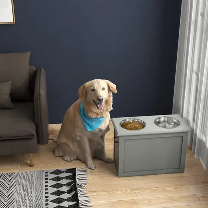 Elevated Dog Feeder with Hidden Storage Design