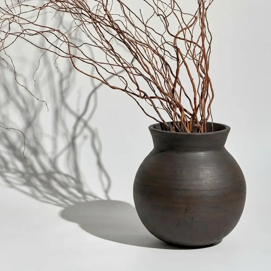 Minimalist Ceramic Vase with Sculptural Oval Form