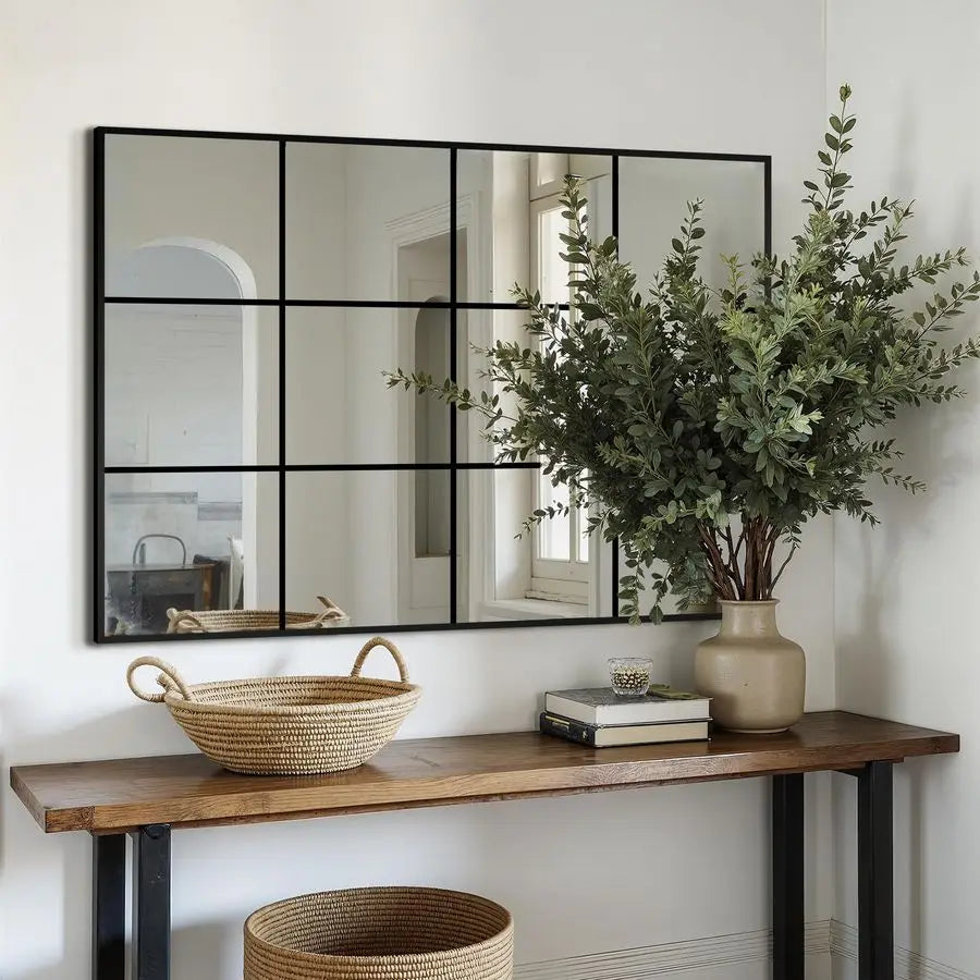 Modern Windowpane Grid Wall Mirror