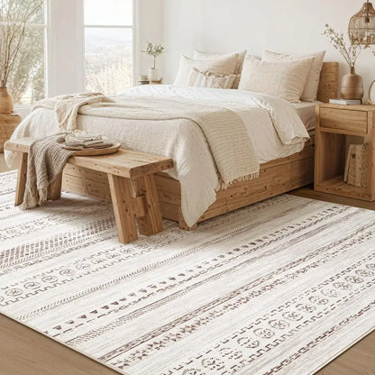 Trendy Boho Geometric Washable Area Rug