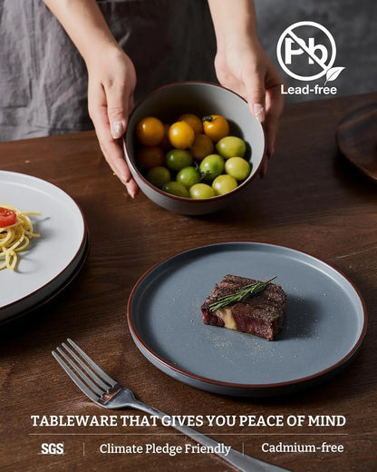 24-Piece Speckled Ceramic Dinnerware Set for 8