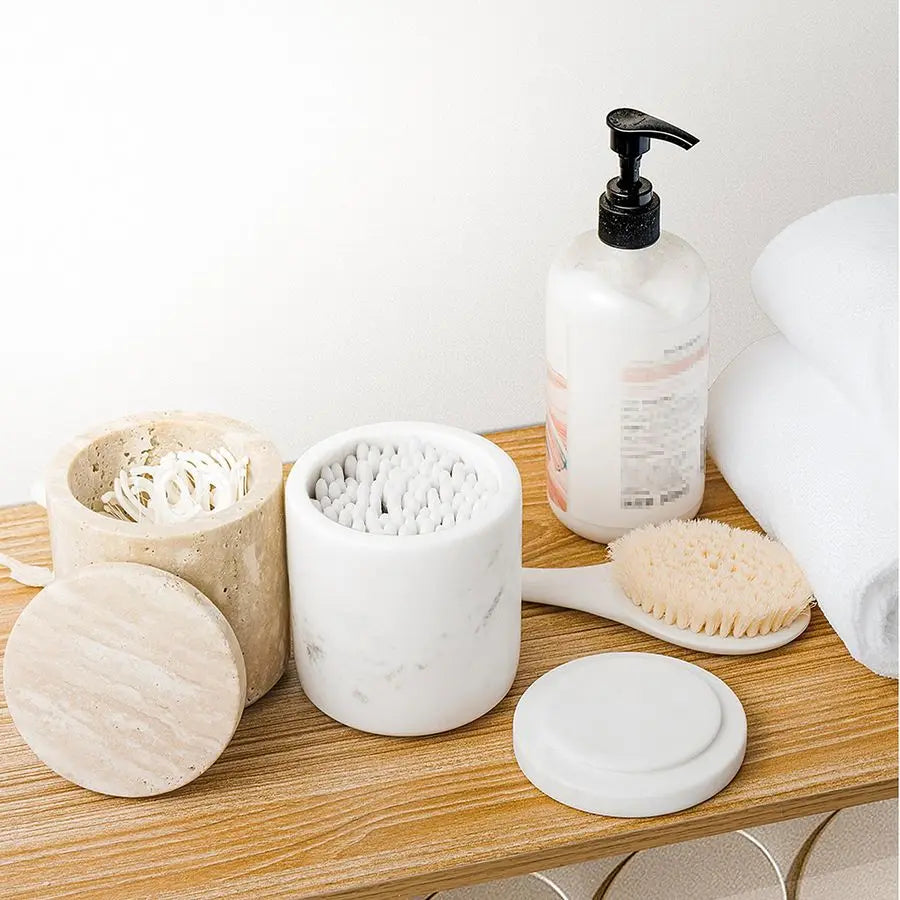 Italian Marble Bathroom Storage Canister