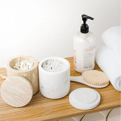Italian Marble Bathroom Storage Canister