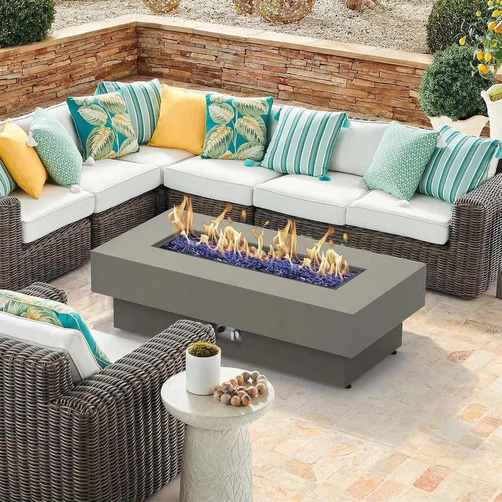 Modern Powder-Coated Steel Fire Pit Table