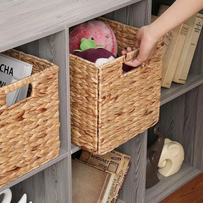 Woven Storage Cube Baskets With Collapsible Design - Set of 3