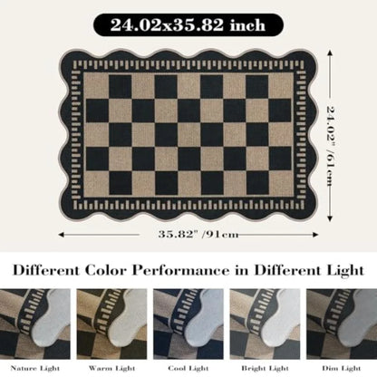 Checkered Washable Entryway Rug, 2' x 3'