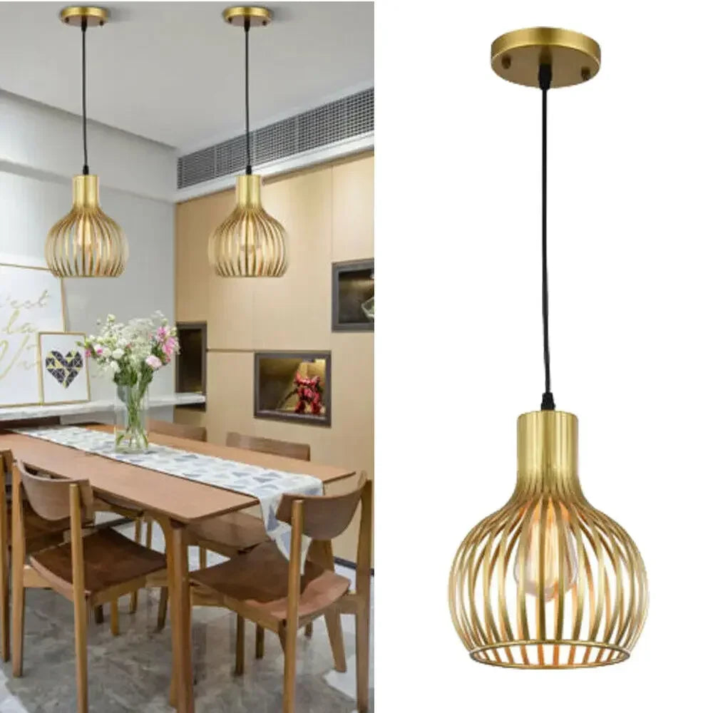 Modern Cage Pendant Light for Kitchen Island