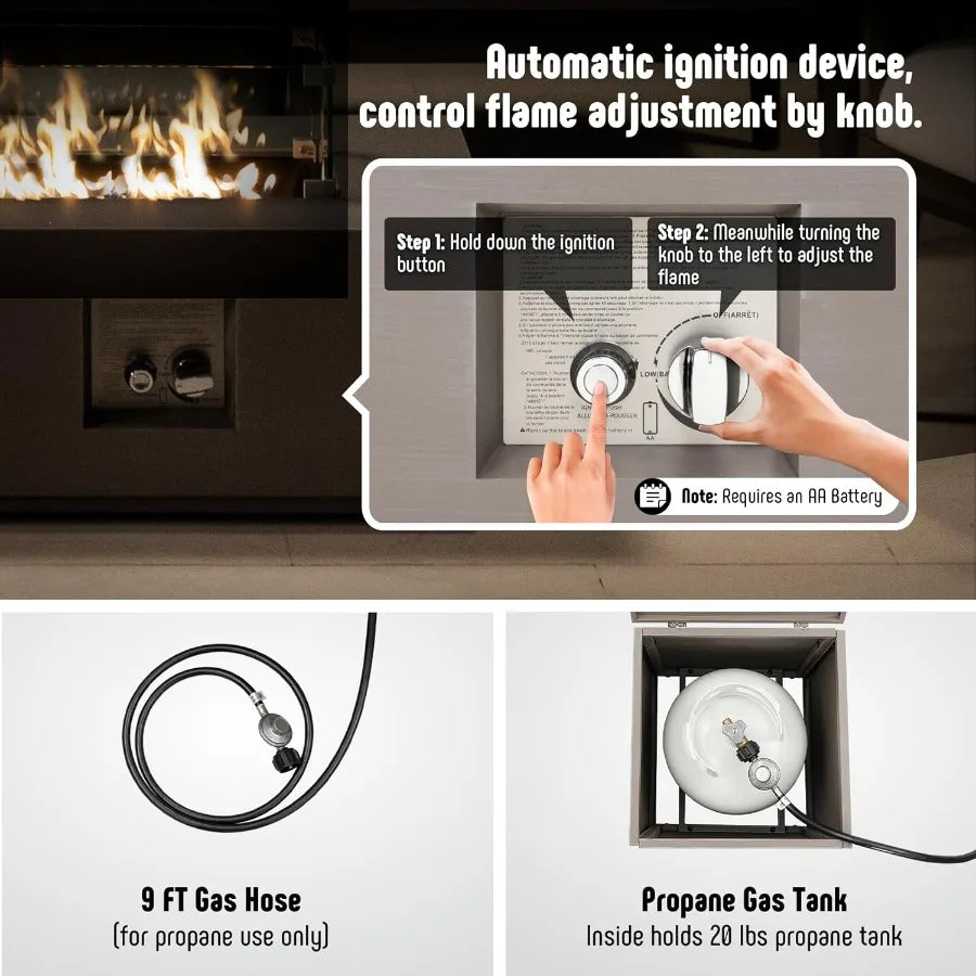 Outdoor Fire Pit Table with Convertible Coffee Design