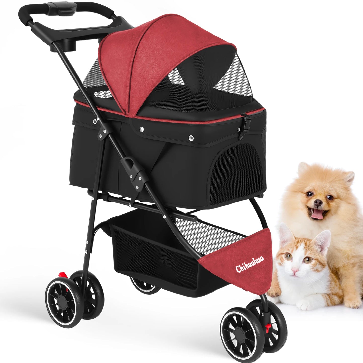 3 in 1 Pet Stroller with Foldable Travel Design