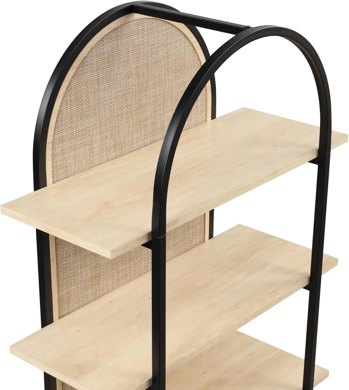 Amara Arched Rattan Etagere Bookshelf