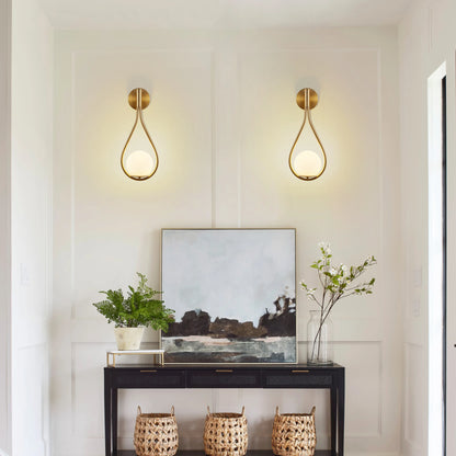 Set of 2 Mid-Century Modern Golden Wall Sconces