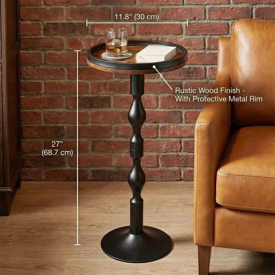 Sculptural Martini Table With Slim Pedestal Design