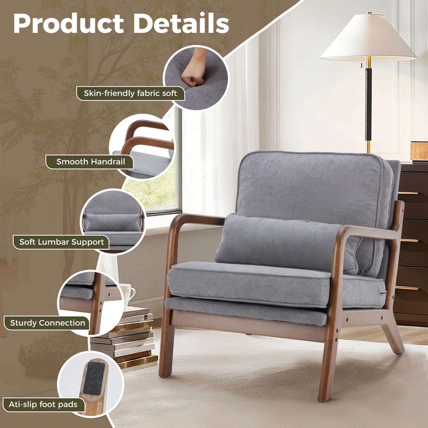 Mid-Century Upholstered Accent Chair