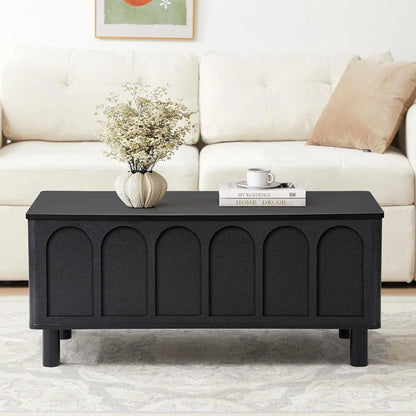 Arched Lift-Top Coffee Table with Hidden Storage