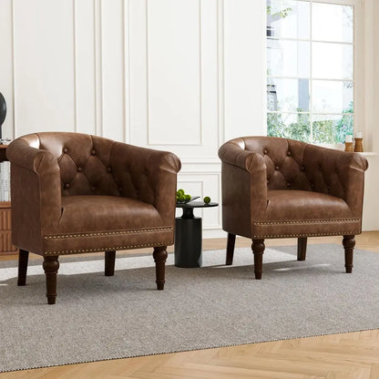 Barrel Accent Chair with Nailhead Trim