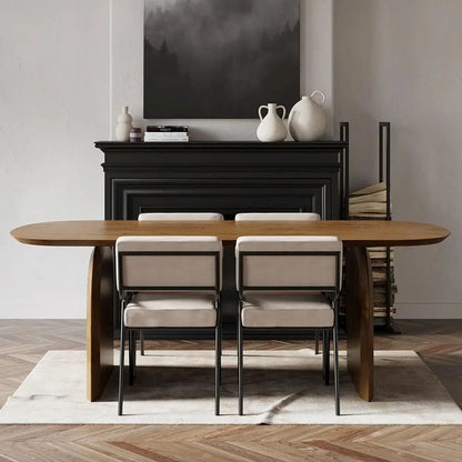 Mid-Century Oval Pine Dining Table