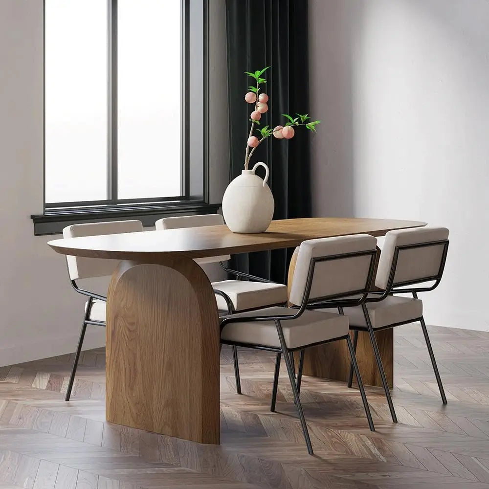 Mid-Century Oval Pine Dining Table