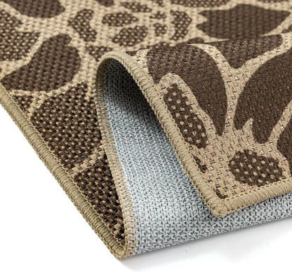Brown Floral Indoor Outdoor Area Rug, 3' x 5'