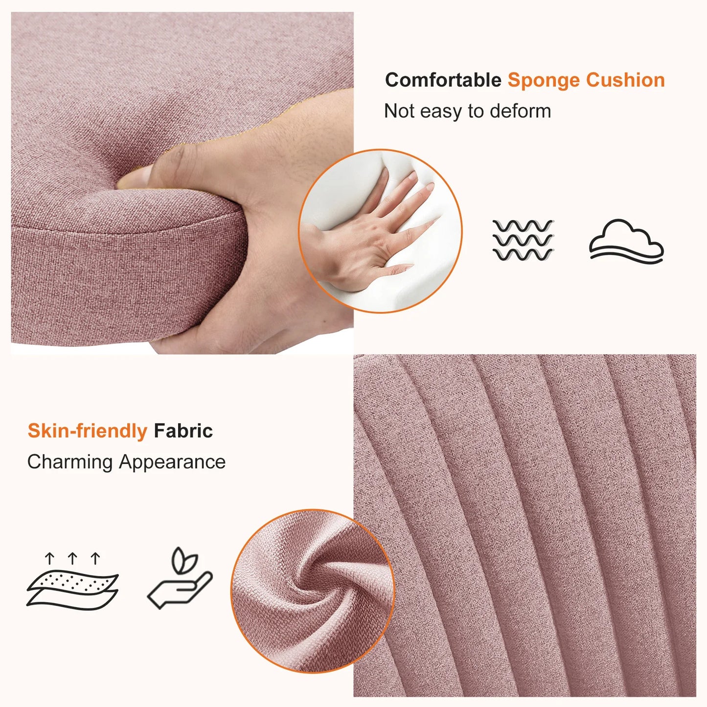 Armless Adjustable Swivel Fabric Desk Chair