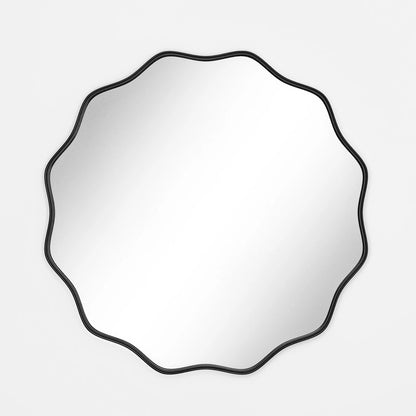 Wavy Round Deep Frame Wall Mirror