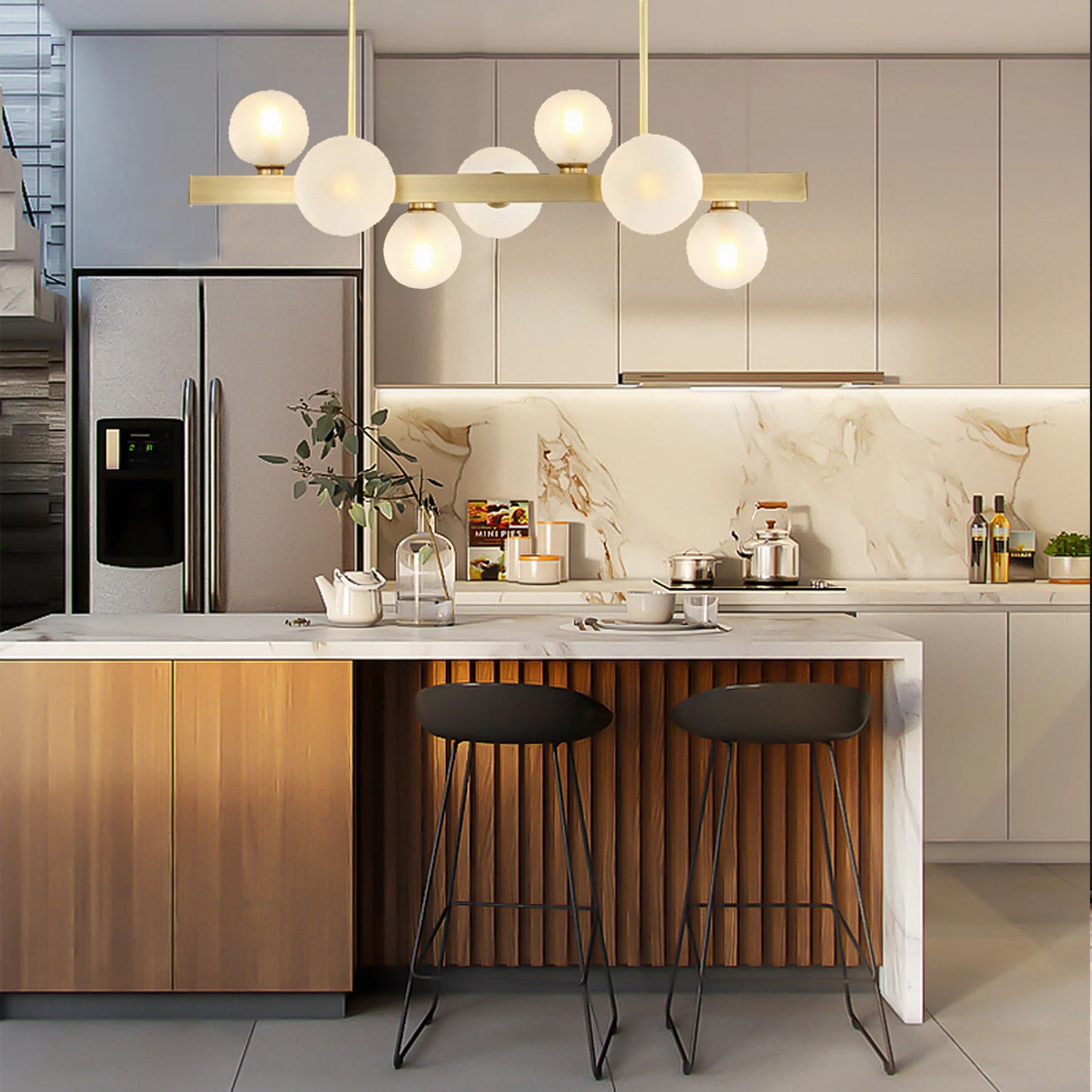 Modern Glass Globe Pendant Light Fixture