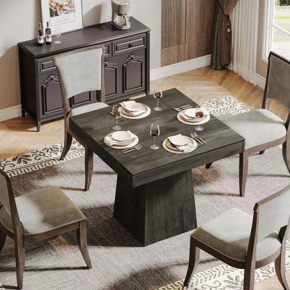 Square Pedestal Dining Table for 4