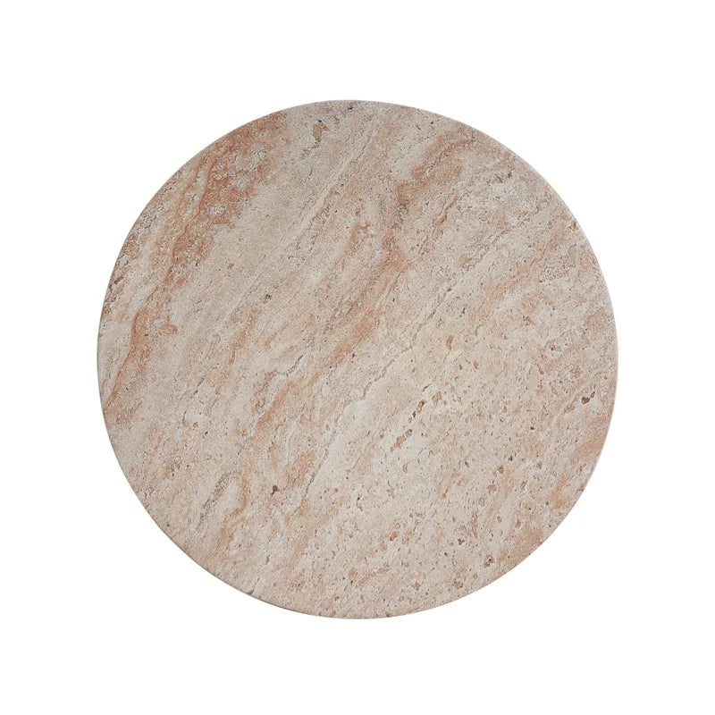 Lightweight Travertine Hourglass Indoor Outdoor Side Table