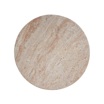 Lightweight Travertine Hourglass Indoor Outdoor Side Table