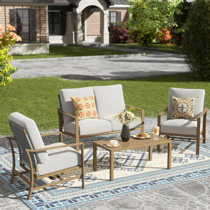 Modern Rope Patio Conversation Set - 4 Pieces