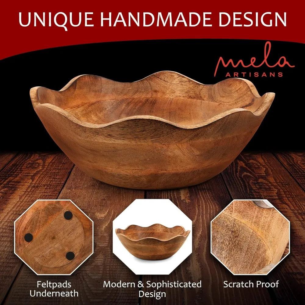 Mango Wood Bowl With Sculptural Edge