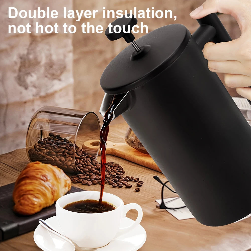 Stainless Steel French Press with Double Wall Insulation