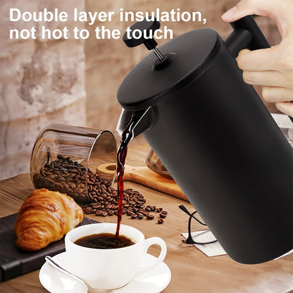 Stainless Steel French Press with Double Wall Insulation