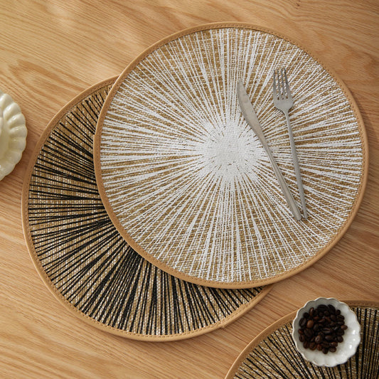 Round Burlap Macramé Placemats, Set of 2/4/6/8