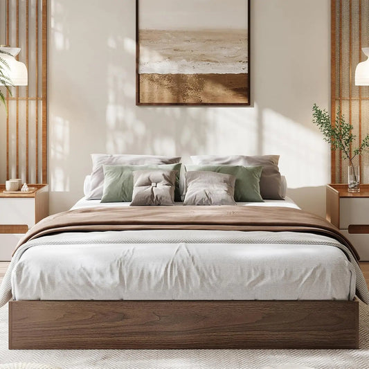 Queen Minimalist Floor-Standing Platform Bed