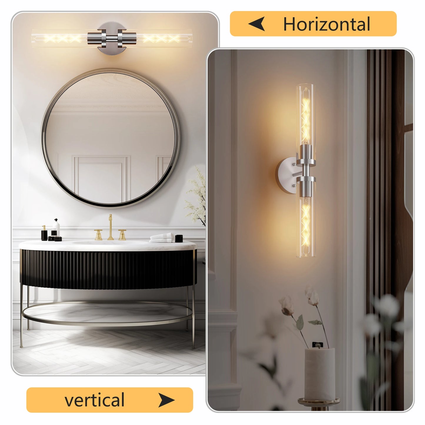 Modern Glass Wall Sconce Set