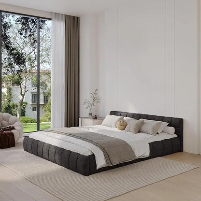 California King Chenille Platform Bed