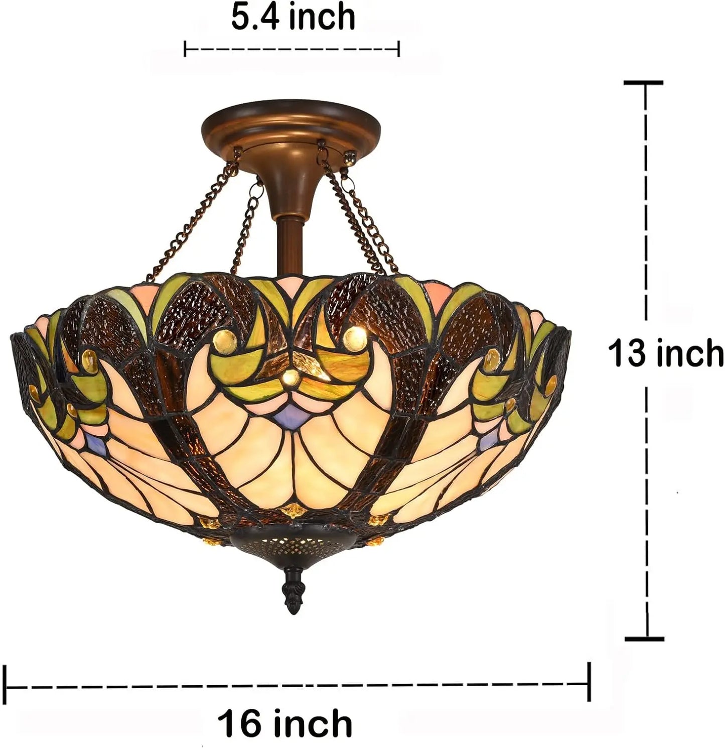 Tiffany Style Stained Glass Ceiling Light