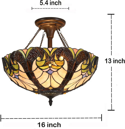 Tiffany Style Stained Glass Ceiling Light