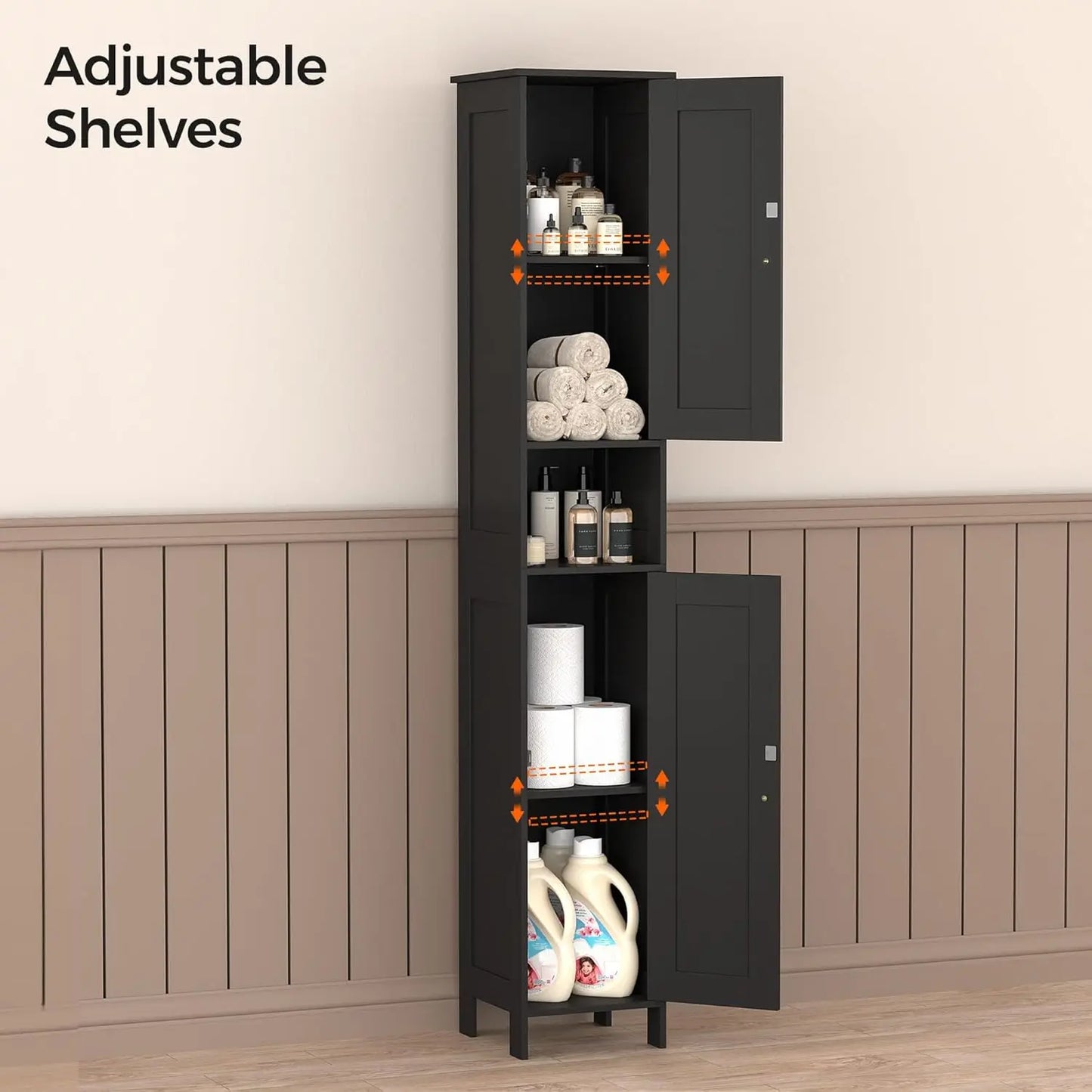 67" Slim Tall Storage Cabinet for Small Spaces