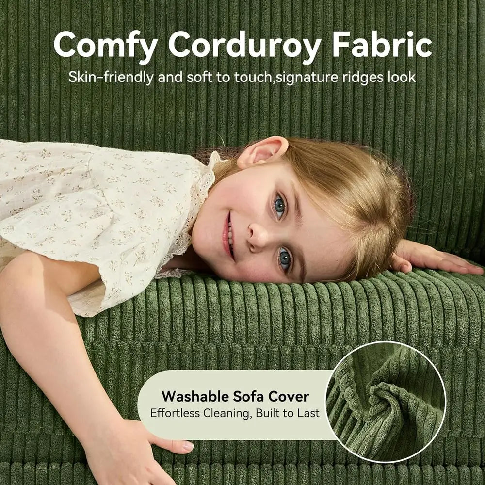 Modern Upholstered Corduroy Loveseat
