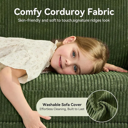 Modern Upholstered Corduroy Loveseat