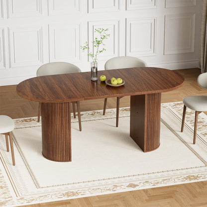 Oval Wood Dining Table for 6–8