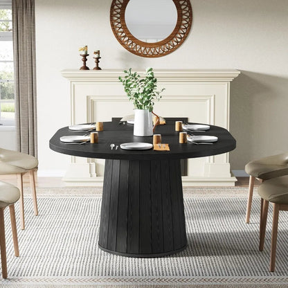 Oval Pedestal Dining Table for 6
