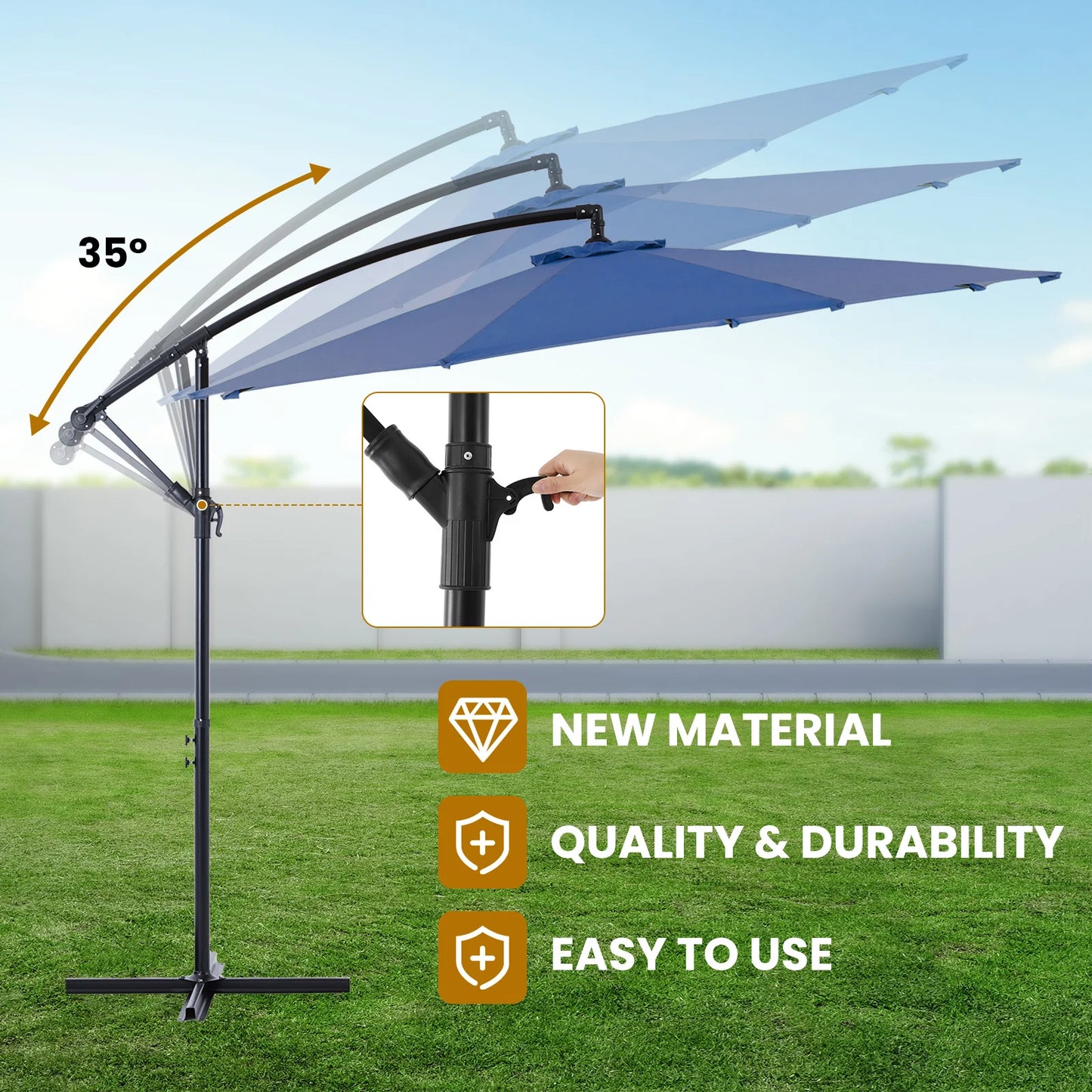 Adjustable Cantilever Umbrella with UV Protection