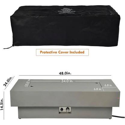 Modern Powder-Coated Steel Fire Pit Table