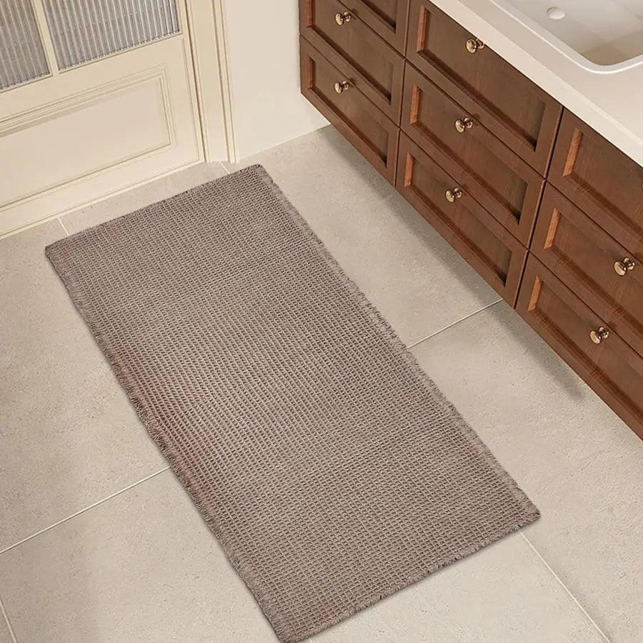 Textured Waffle Bath Mat With Plush Absorbency